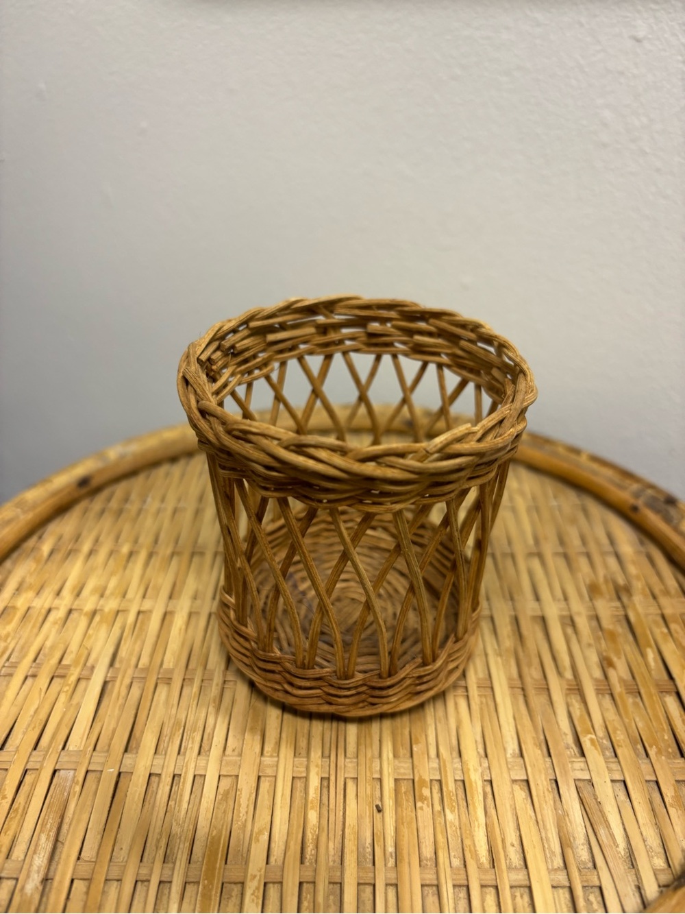 Handwoven Natural Wicker Decorative Basket - Brown